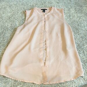 Sleeveless botton down blouse - blush